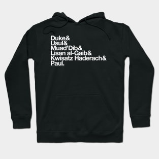 Paul Atreides Helvetica List (White Text) Hoodie